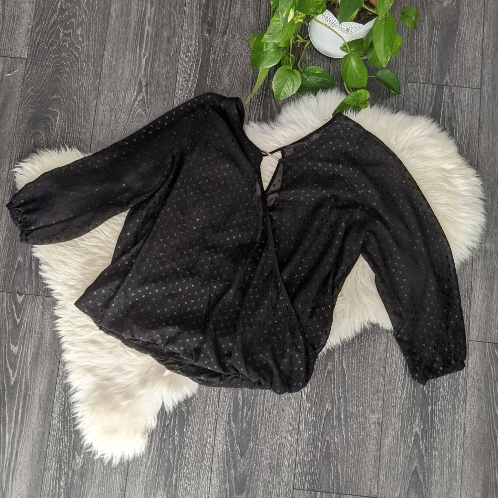 👕LAYNE BRYANT - Sheer Black Blouse